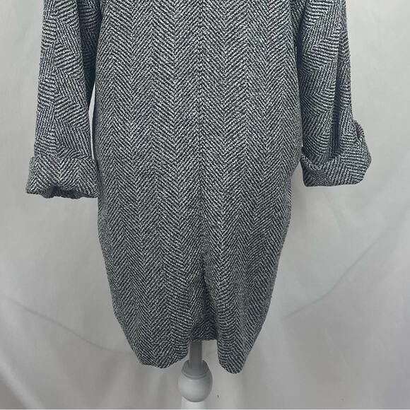 Willow & Clay Black Gray Herringbone Long Oversized Academia Jacket Size XS - Picture 7 of 13